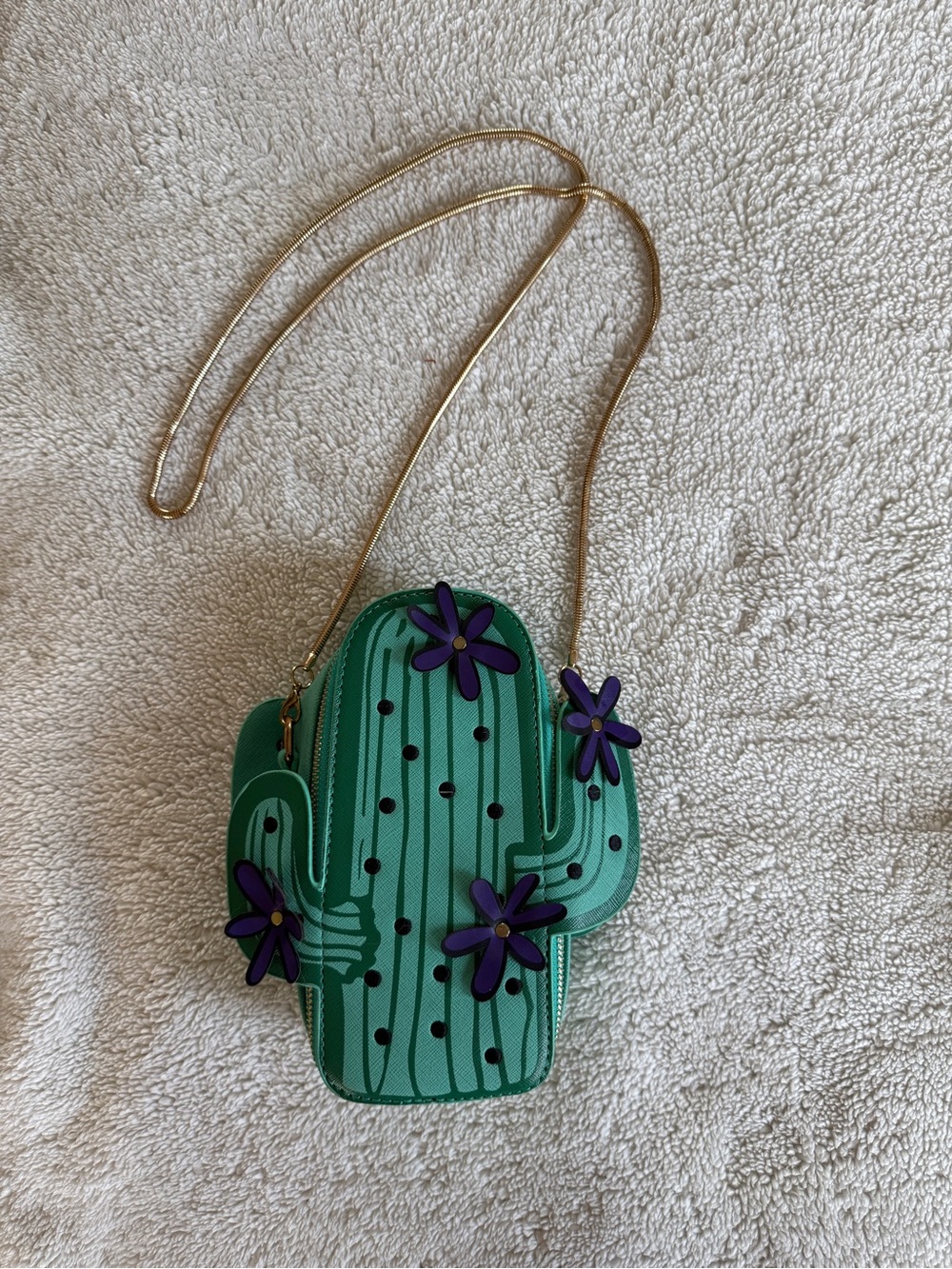Green Cactus Floral Crossbody Bag - Women